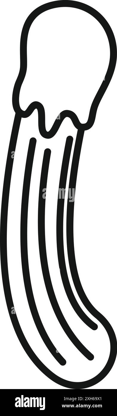 Illustration simple d'art au trait noir et blanc d'un churro, un dessert espagnol populaire Illustration de Vecteur