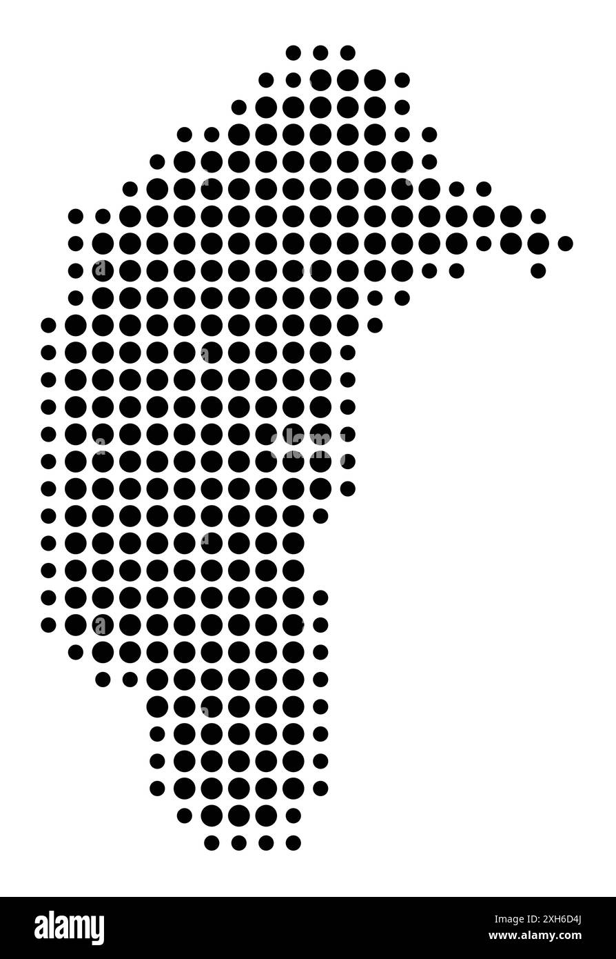 Symbole carte du territoire territoire territoire de la capitale australienne (Australie) montrant l'état/la province avec un motif de cercles noirs Illustration de Vecteur