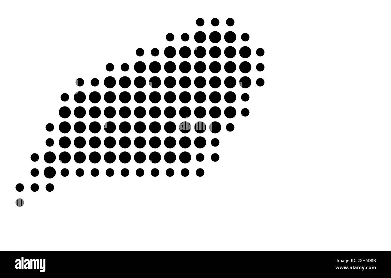 Symbole carte du territoire territoire territoire de Jervis Bay (Australie) montrant l'état/la province avec un motif de cercles noirs Illustration de Vecteur