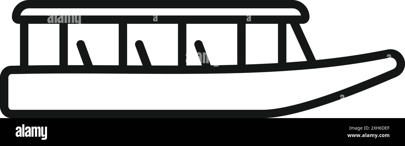 Bateau touristique de style gondole naviguant sur un canal, offrant des vues panoramiques aux passagers Illustration de Vecteur