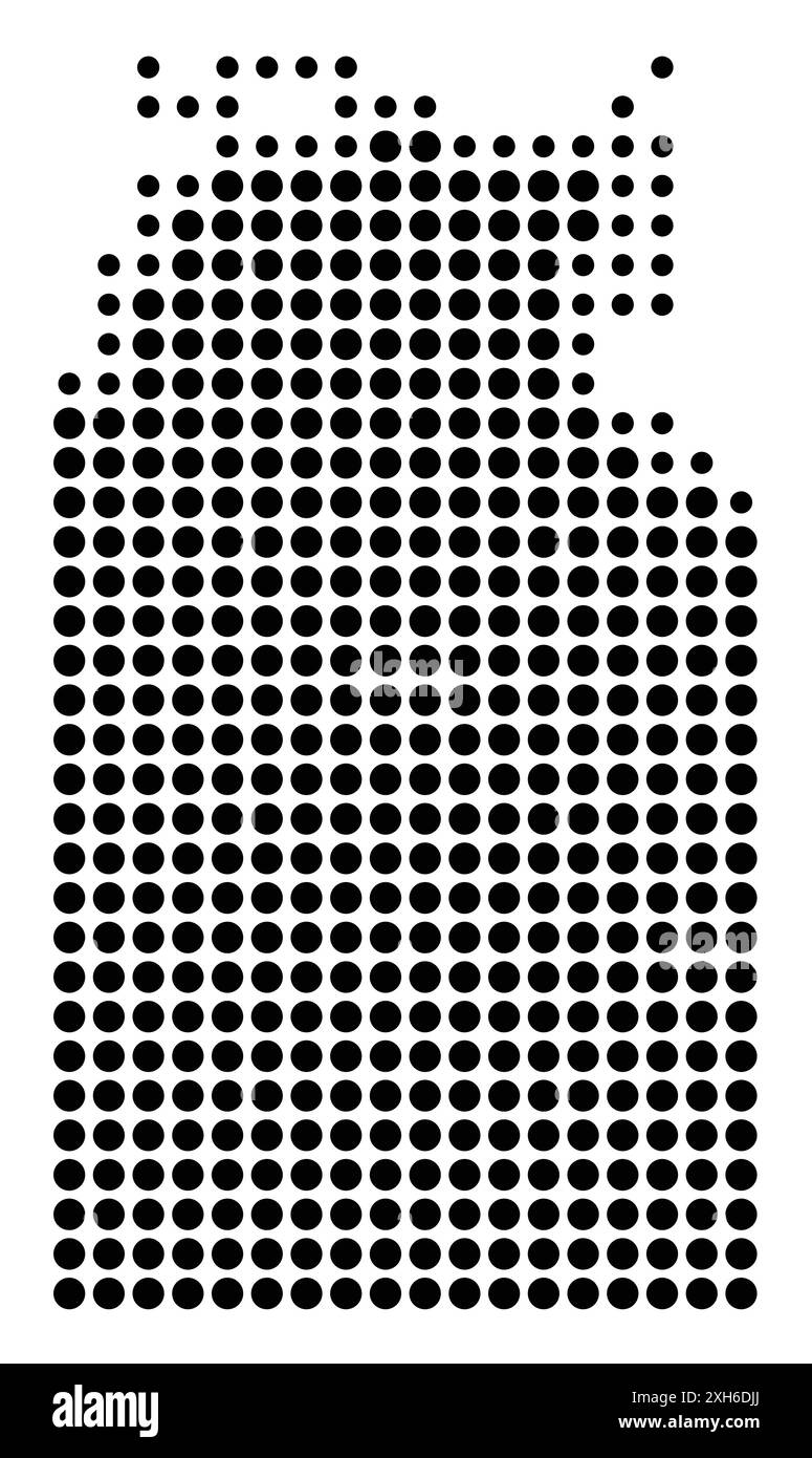 Symbole carte du territoire territoire territoire du Nord (Australie) montrant l'état/la province avec un motif de cercles noirs Illustration de Vecteur