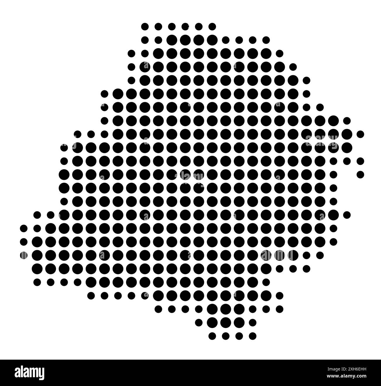 Symbole carte de la Voïvodie|Province de Łodź (Pologne) montrant l'état/la province avec un motif de cercles noirs Illustration de Vecteur