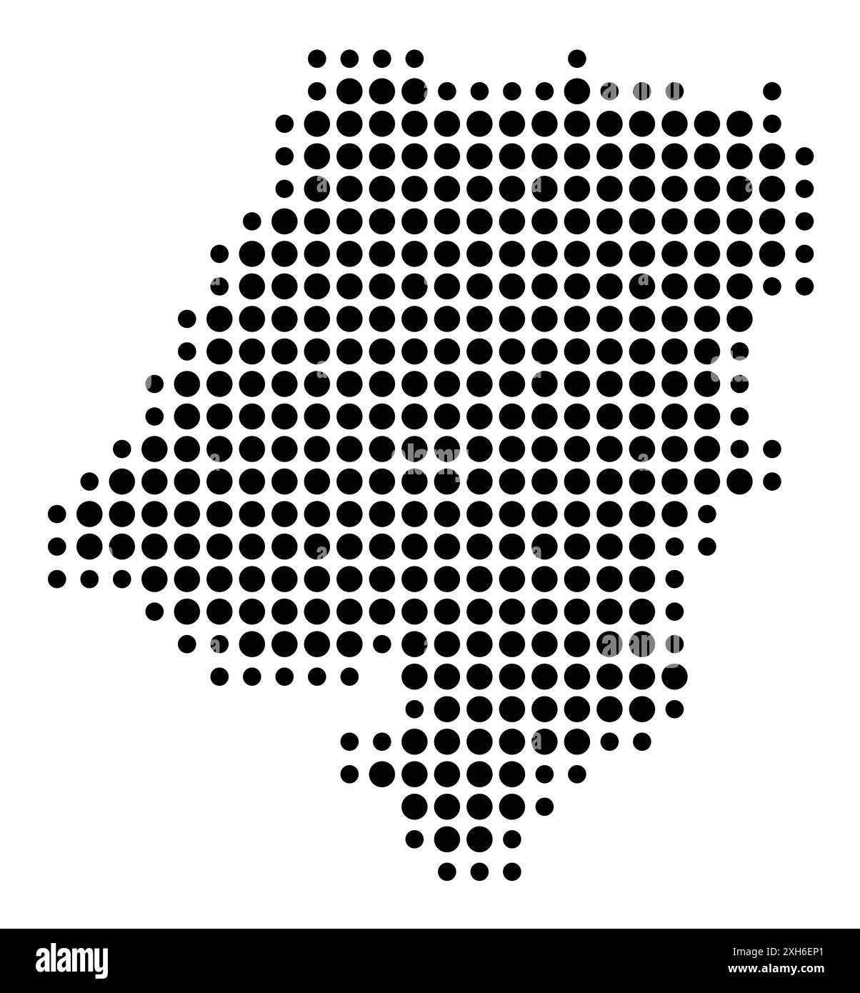 Symbole carte de la Voïvodie|Province Opole (Pologne) montrant l'état/la province avec un motif de cercles noirs Illustration de Vecteur