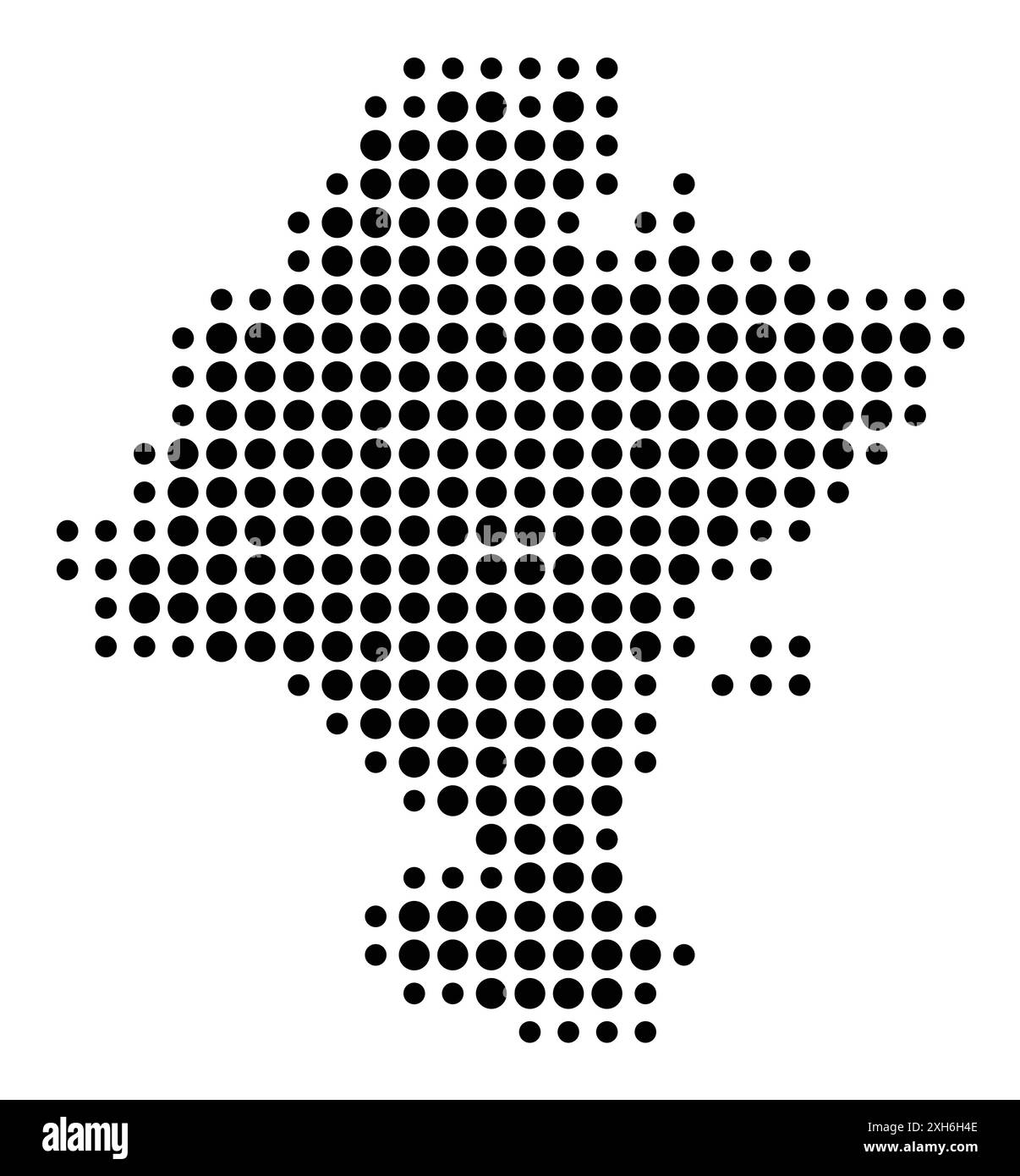 Symbole carte de la Provincia Navarra (Espagne) montrant l'état/la province avec un motif de cercles noirs Illustration de Vecteur