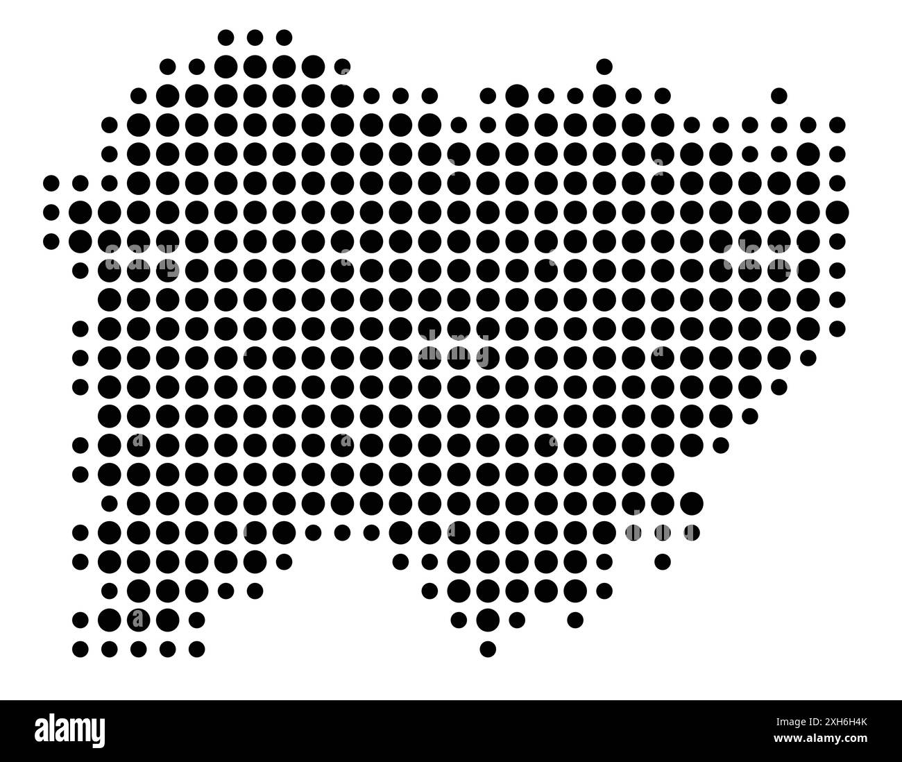 Symbole carte de la Provincia Salamanque (Espagne) montrant l'état/la province avec un motif de cercles noirs Illustration de Vecteur