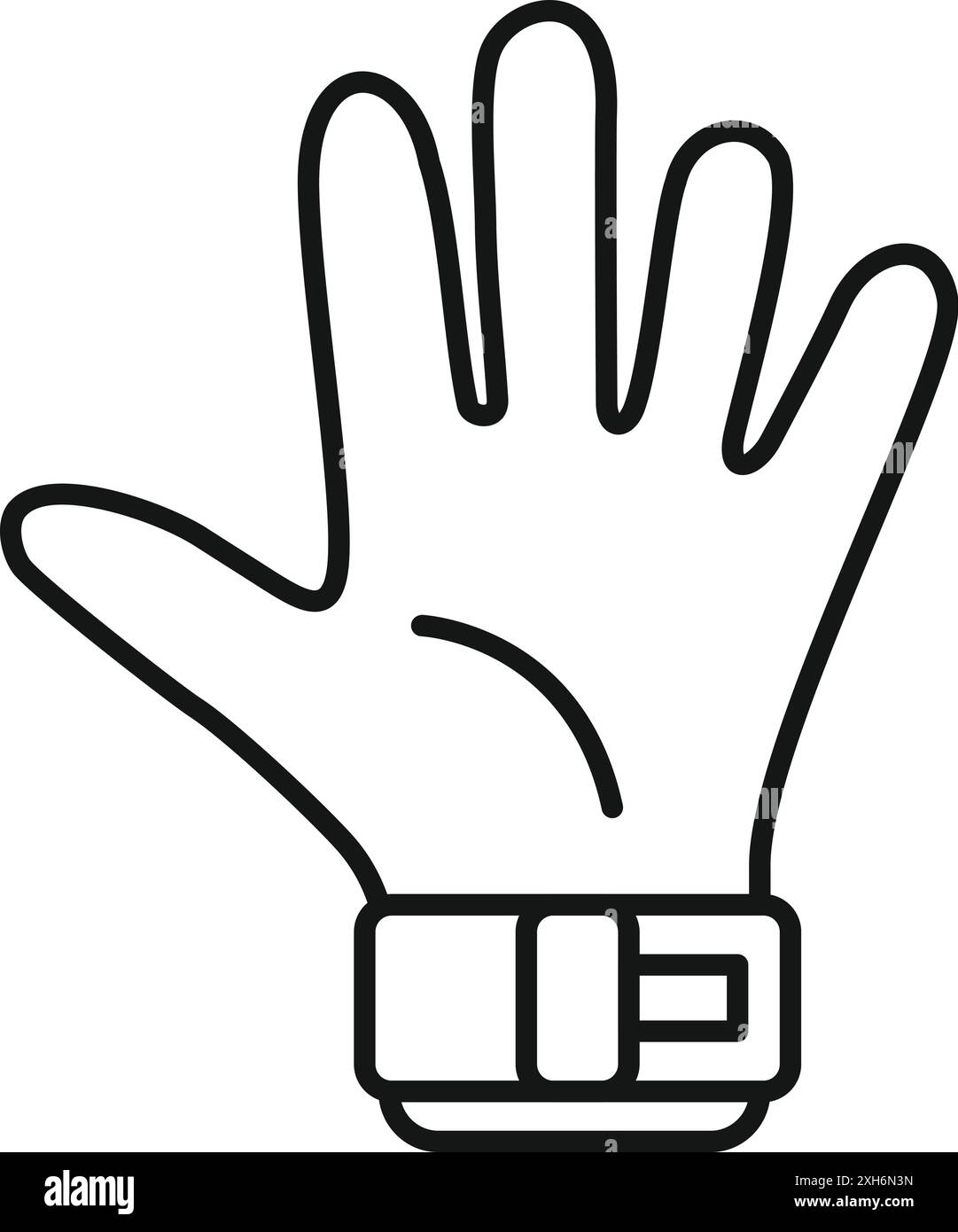 Icône de gant de gardien dans un style de contour montrant l'équipement de gardien de but pour le football ou l'entraînement et le match de football Illustration de Vecteur