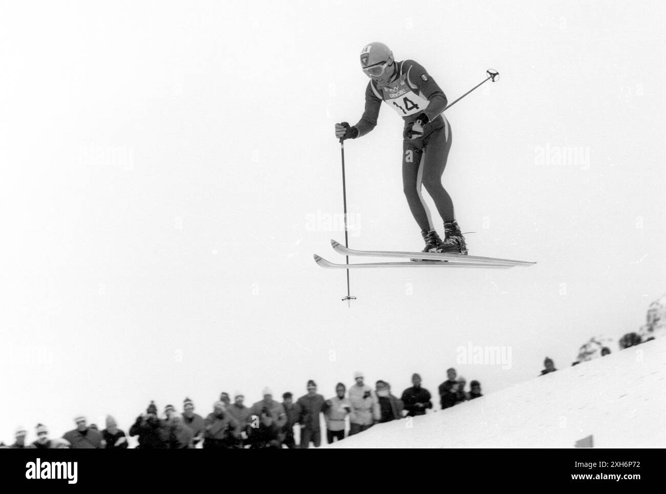 Jeux olympiques d'hiver de 09.02.1968 , 1968 à Grenoble : triple champion olympique Jean-Claude Killy (France) en action en descente. [traduction automatique] Banque D'Images