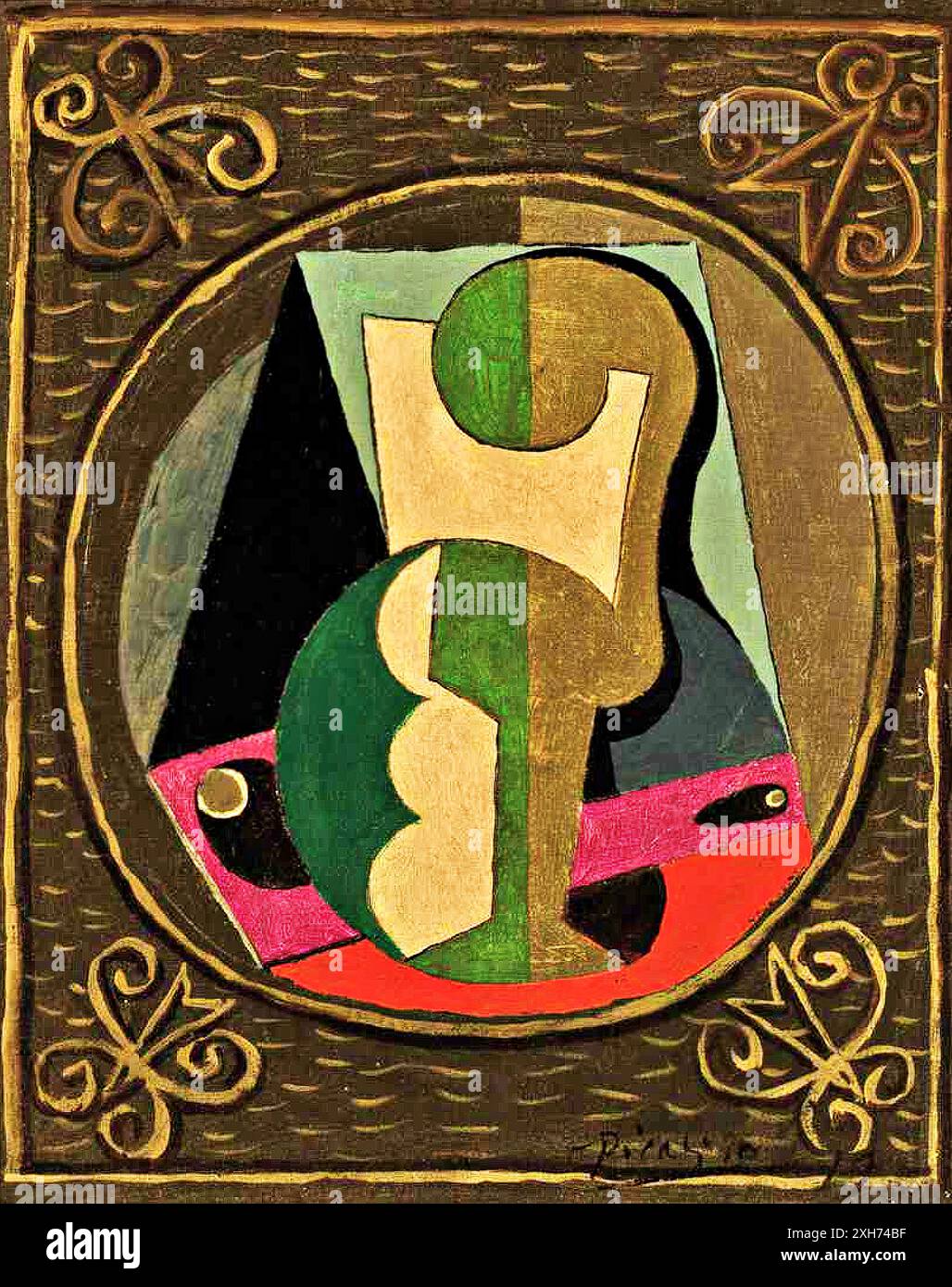 Verre et tuyau, 1928 (peinture) de l'artiste Picasso, Pablo (1881-1973) espagnol. Illustration de Vecteur