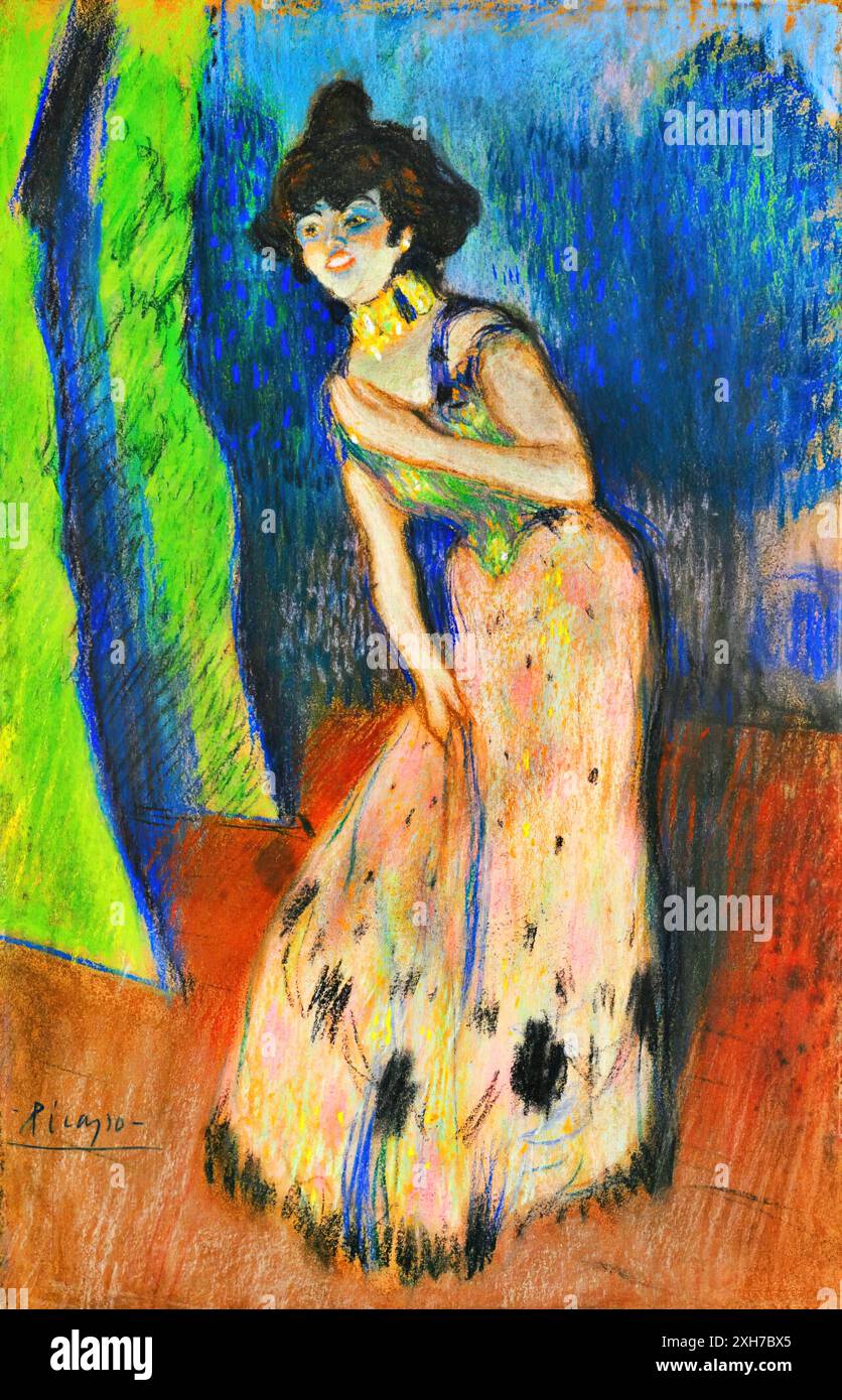 Chanteur, 1901 (peinture) par l'artiste Picasso, Pablo (1881-1973) espagnol. Illustration de Vecteur