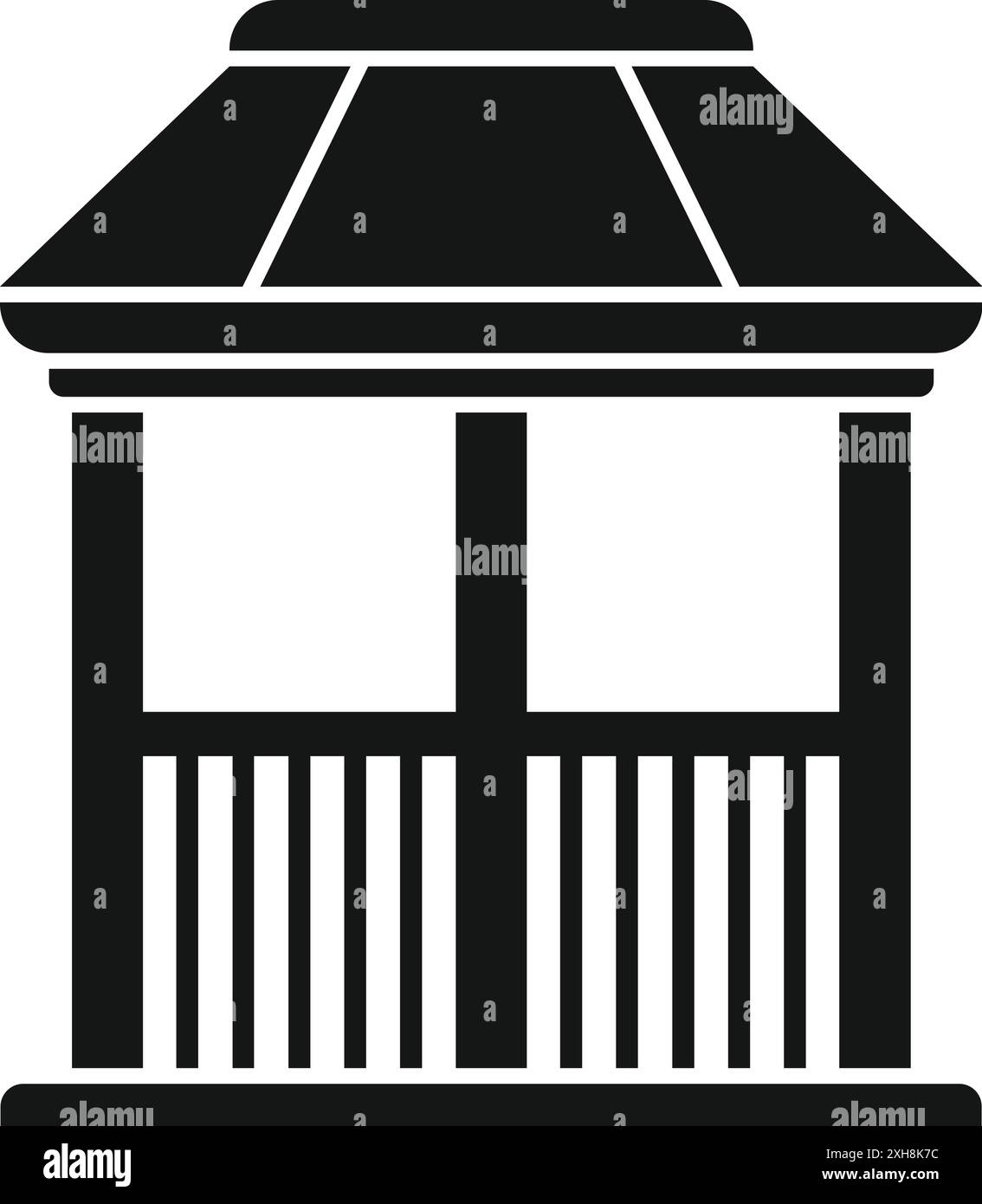 Icône simple d'un gazebo debout sur une base avec un toit Illustration de Vecteur