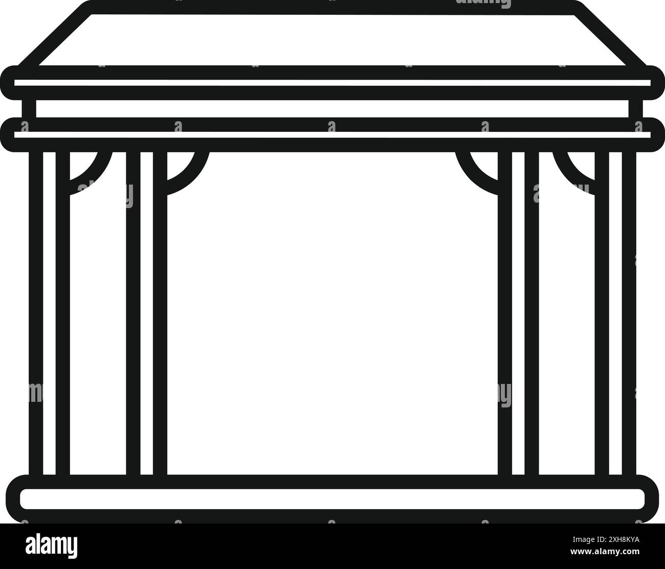 Pergola simple avec auvent, offrant abri et ombre dans un jardin Illustration de Vecteur