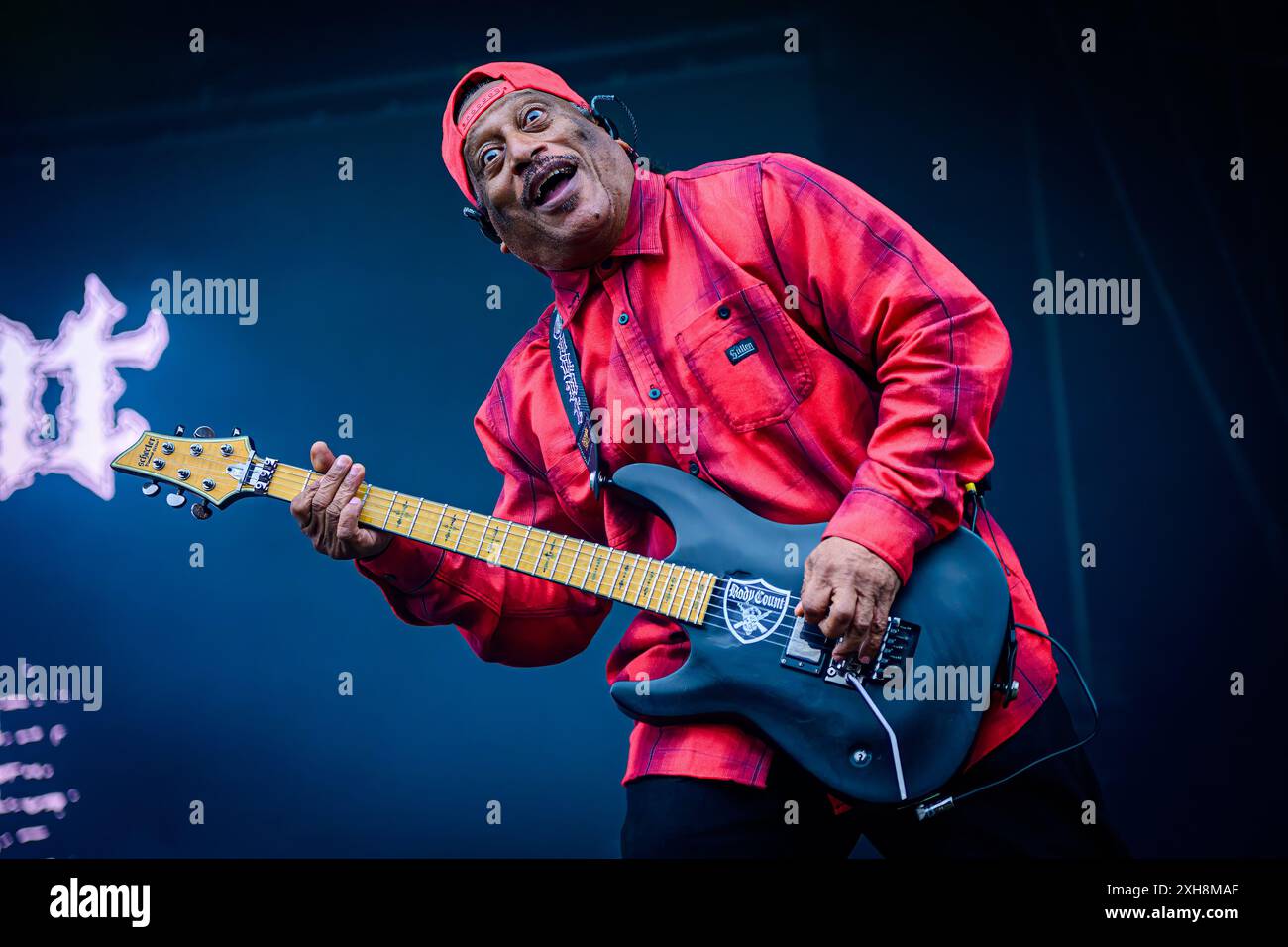 Copenhague, Danemark. 22 juin 2024. Body Count, le groupe de heavy metal américain, donne un concert lors du festival danois de heavy metal Copenhagen 2024. Ici le guitariste Ernie C est vu en direct sur scène. Banque D'Images