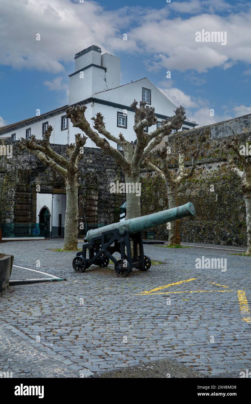 Fort de São Brás (Fuerte de San Blas), à Ponta Delgada, Sao Miguel, île des Açores, Portugal maintenant utilisé comme musée Banque D'Images