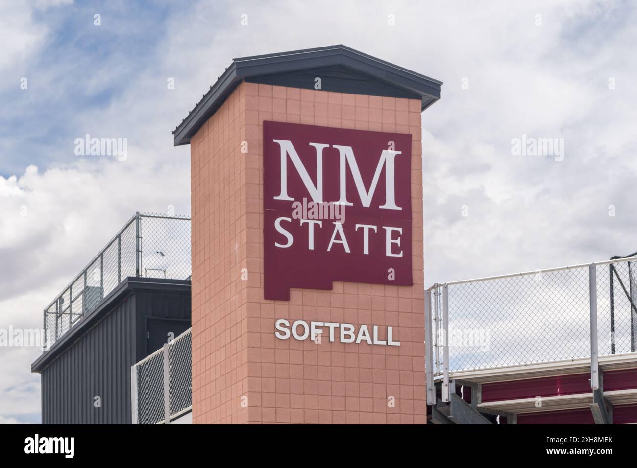 LAS CRUCES, NM, États-Unis - 16 MAI 2024 : complexe de softball à l'Université d'État du Nouveau-Mexique. Banque D'Images