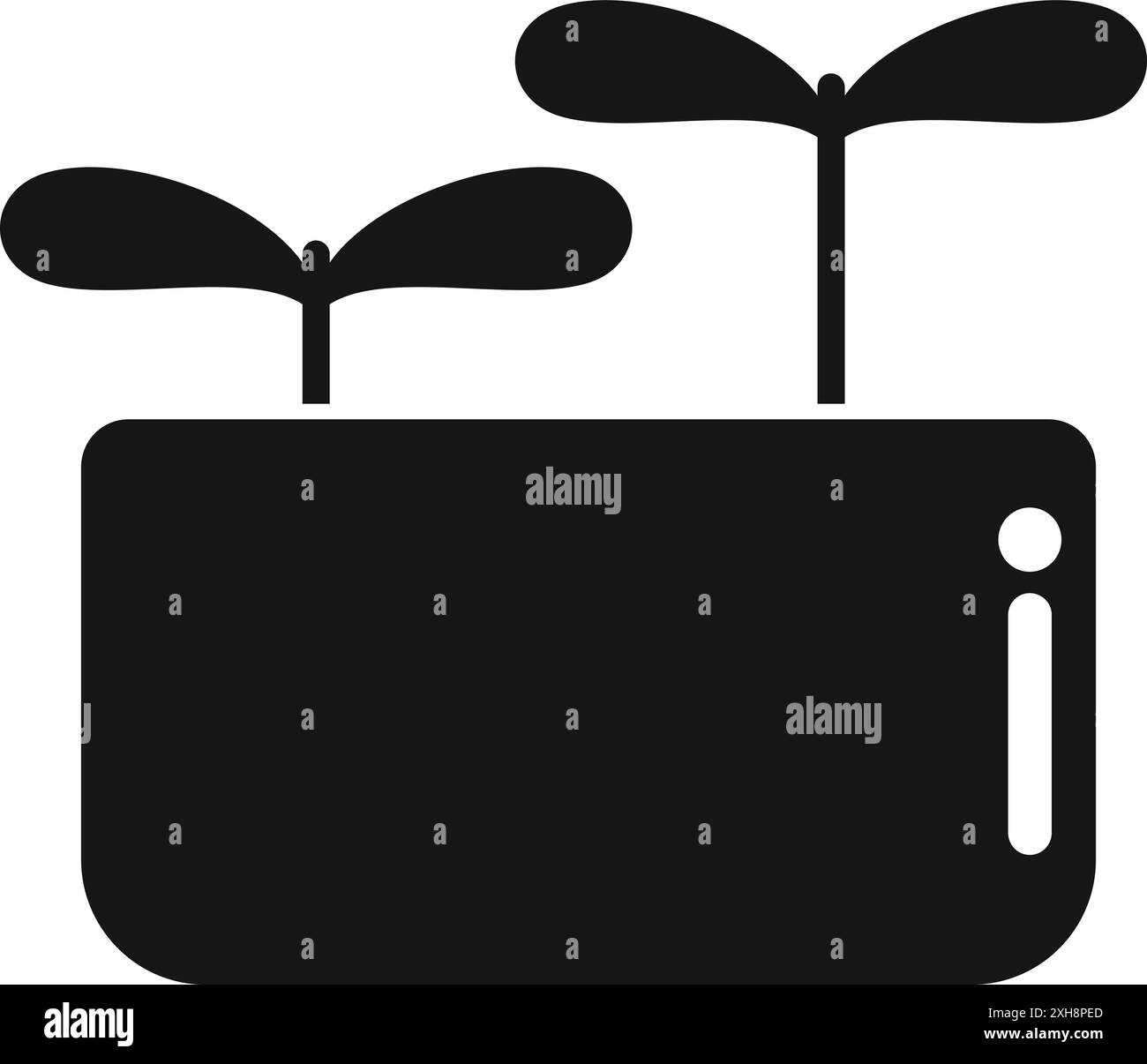 Deux jeunes plantes poussant à partir d’un smartphone symbolisant la technologie verte et la conservation de l’environnement Illustration de Vecteur