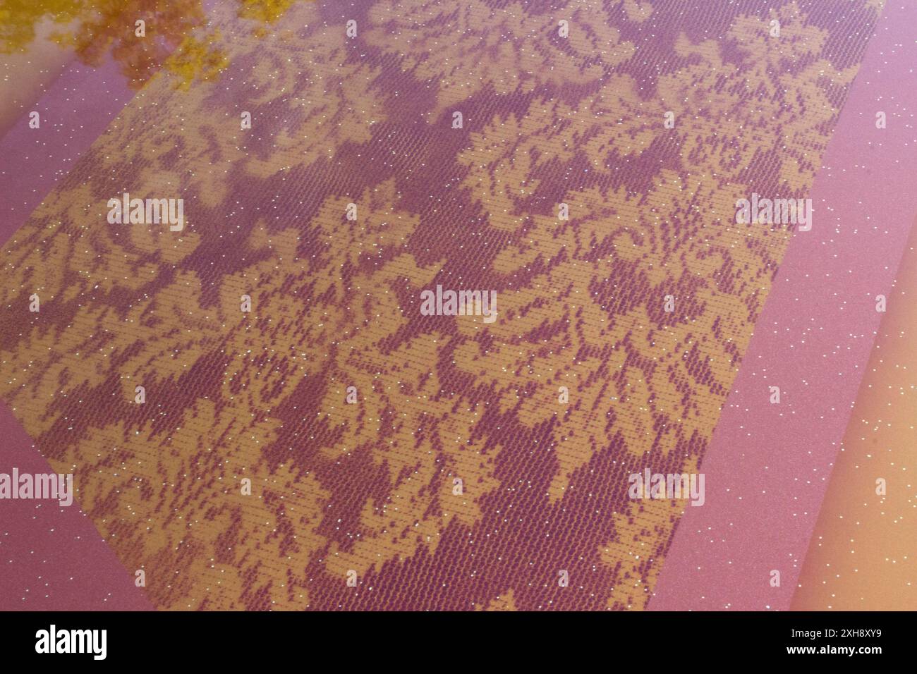 Une photo en gros plan montrant un exemple classique d'un travail de peinture de dentelle sur un lowrider. Banque D'Images