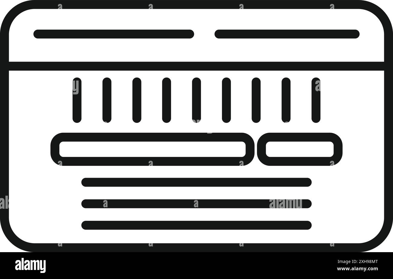 Icône simple d'une carte de crédit montrant le concept de banque et de paiement en ligne Illustration de Vecteur