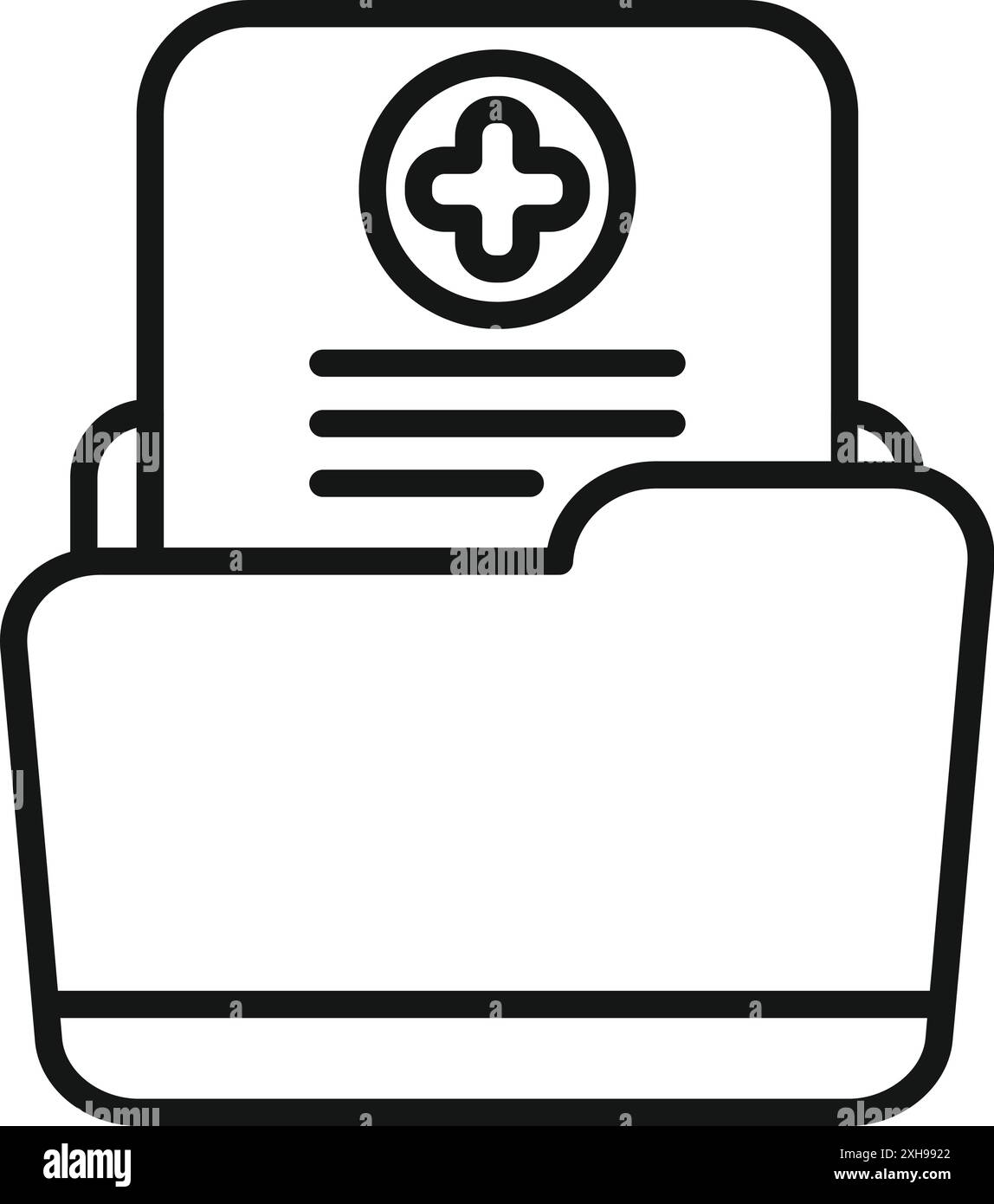 Icône du dossier antécédents médicaux représentant les dossiers médicaux, le diagnostic et le plan de traitement d'un patient Illustration de Vecteur
