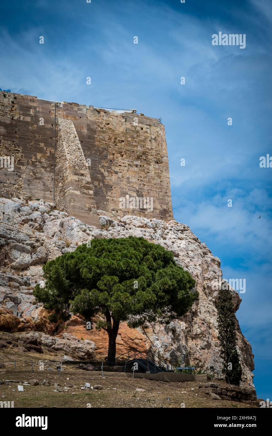 Acropole, vue depuis le versant sud, Athènes, Grèce Banque D'Images