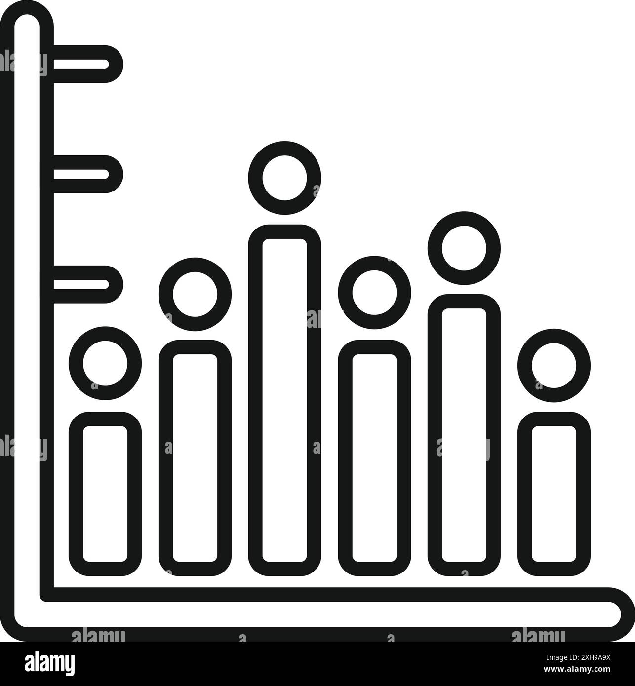 Graphique à lignes noires et blanches montrant la diminution des statistiques démographiques au fil du temps Illustration de Vecteur