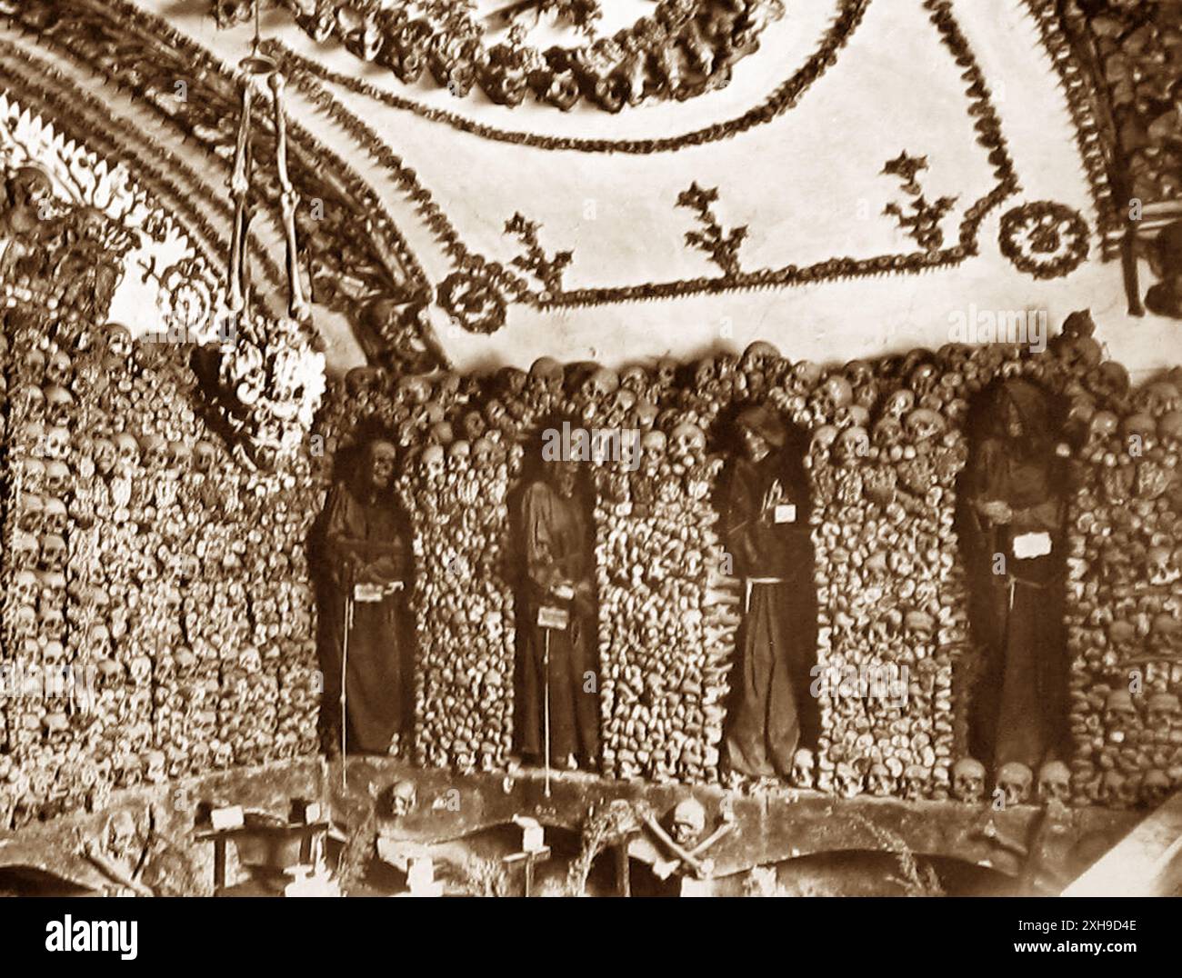 Crypte des capucins, Rome, Italie, période victorienne Banque D'Images