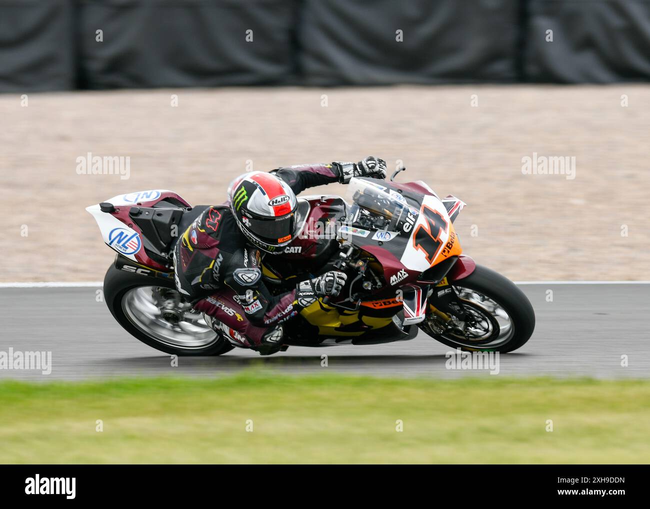 12 juillet 2024 - Donnington Park Race Track, Derbyshire. Championnat du monde Superbike. Légende : Sam Lowes (Marc VDS Ducati) photo : Mark Dunn/Alamy Live News Banque D'Images