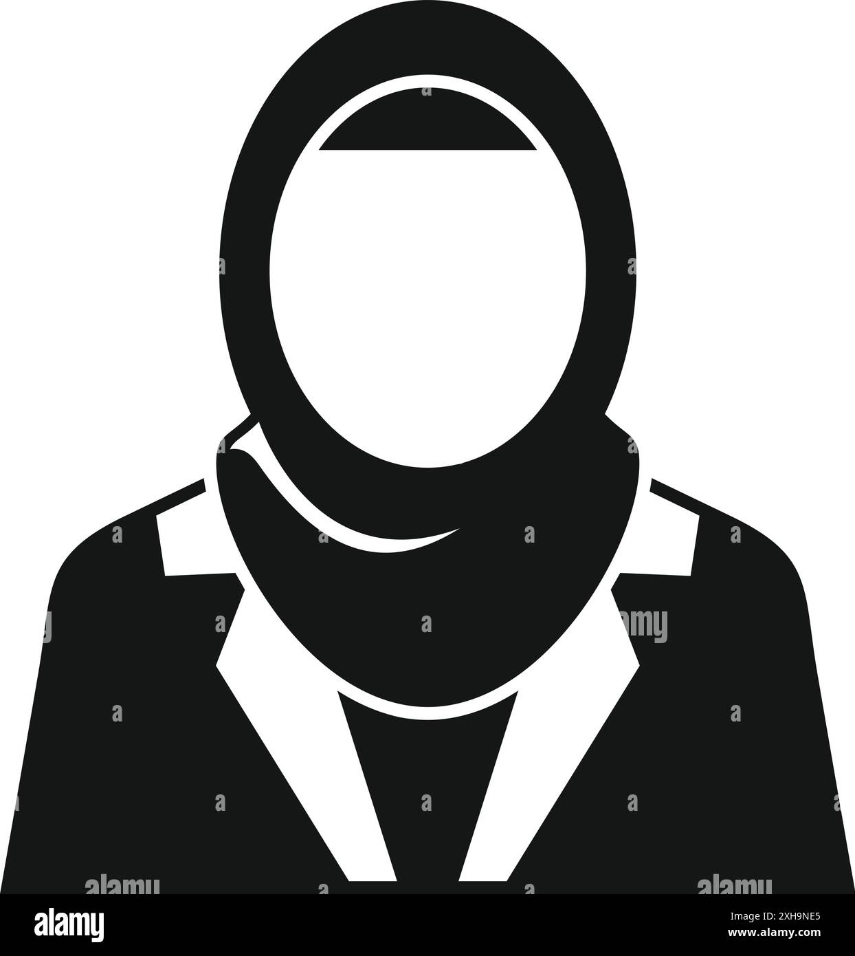 Icône noire et blanche d'une femme d'affaires portant un hijab Illustration de Vecteur