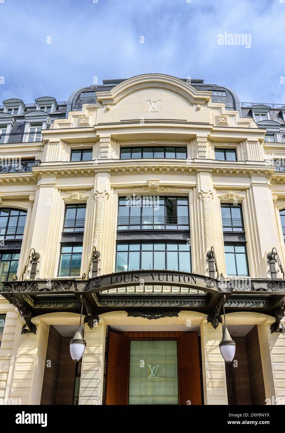 Siège social de la maison Louis Vuitton, rue du Pont neuf, Paris 75001, France. Banque D'Images
