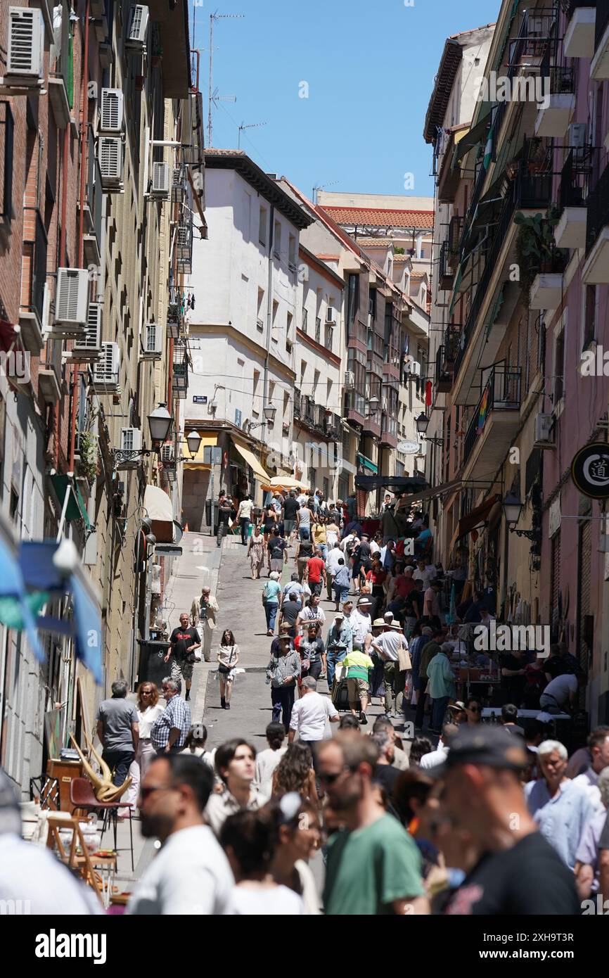 Marché aux puces El Rastro de Madrid, Espagne Banque D'Images