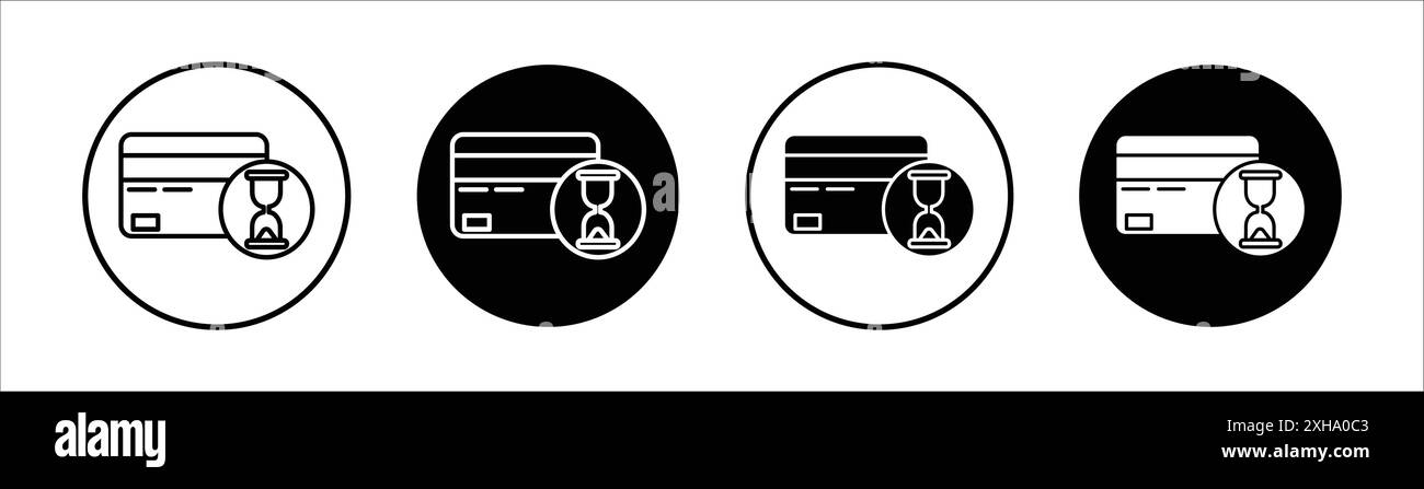 Icône BNPL symbole vectoriel ou collection d'ensembles de signes dans un contour noir et blanc Illustration de Vecteur