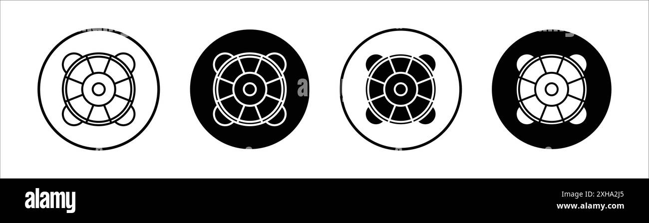 Icône de bouée de sauvetage symbole vectoriel ou collection d'ensemble de signes dans un contour noir et blanc Illustration de Vecteur