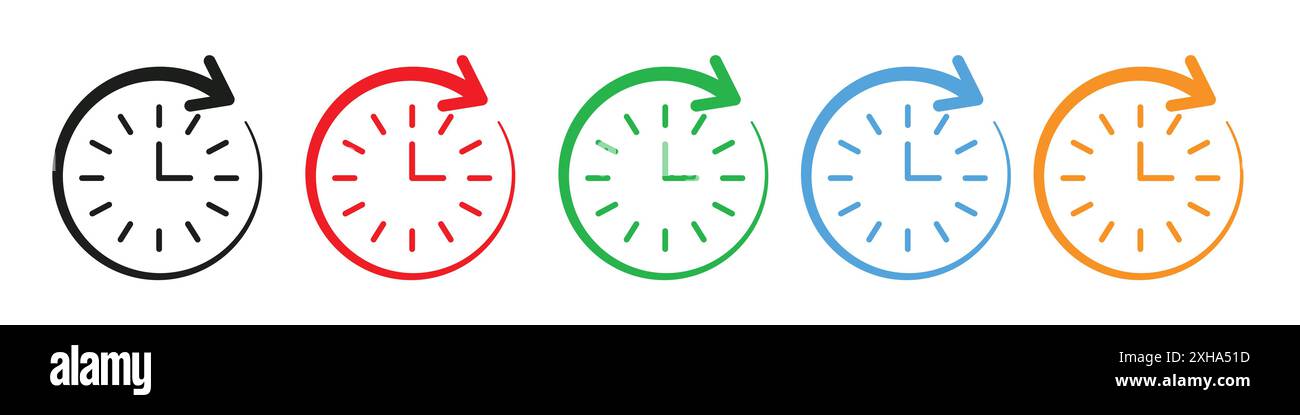 Icône de l'historique du compte symbole vectoriel ou ensemble de signes collection dans un contour noir et blanc Illustration de Vecteur