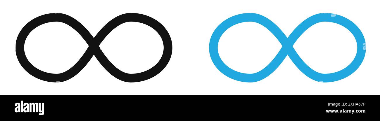 Icône Infinity symbole vectoriel ou collection de signes dans un contour noir et blanc Illustration de Vecteur