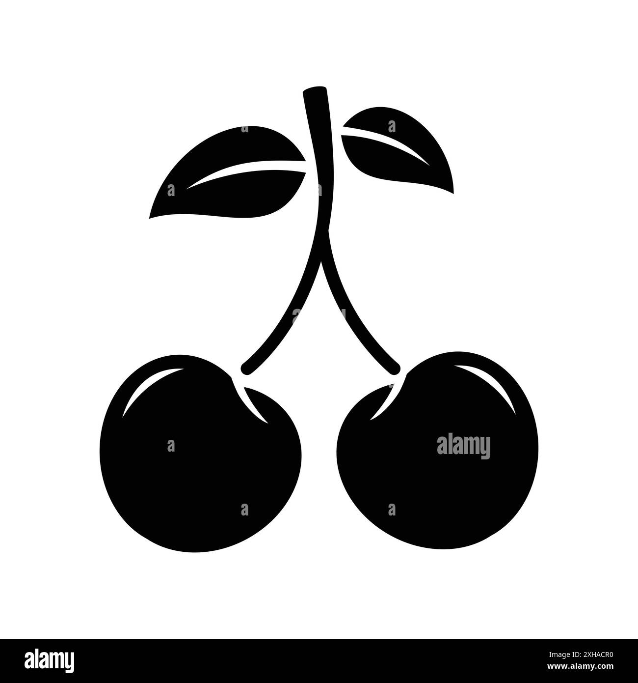 modèle de conception de vecteur d'icône de fruit de cerise en fond blanc Illustration de Vecteur