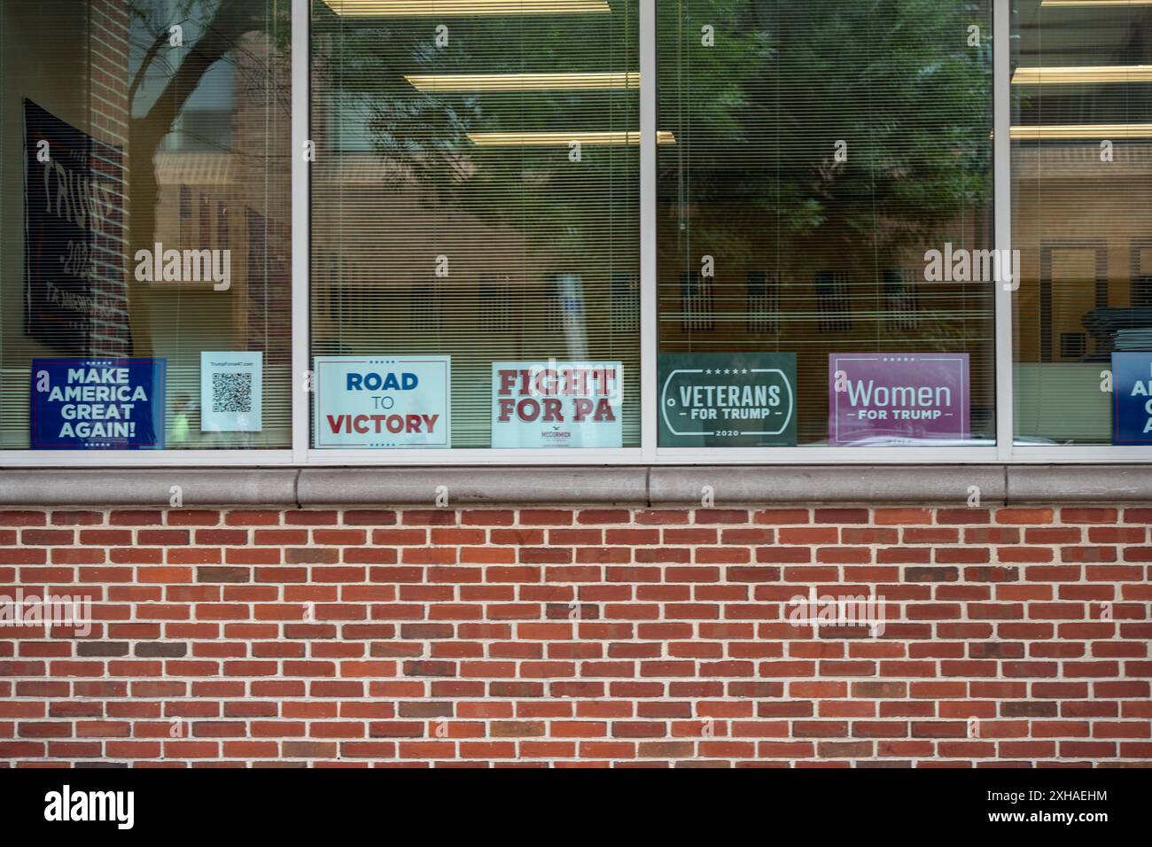 Reading, Pennsylvanie, 12 juillet 2024 : Latino for Trump Outreach Office dans la ville de Reading Pa Banque D'Images