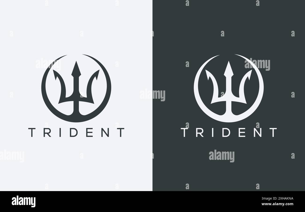 Logo trident minimaliste. Logo trident abstrait moderne Illustration de Vecteur