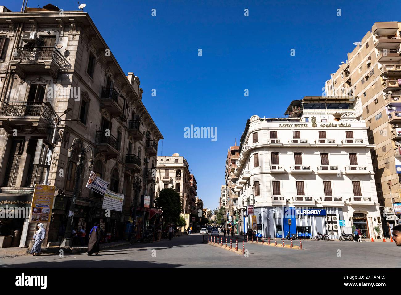 Minya ville, Savoie Hôtel El Minya, place à la gare, rive ouest du Nil, Minya, Egypte, Afrique du Nord, Afrique Banque D'Images