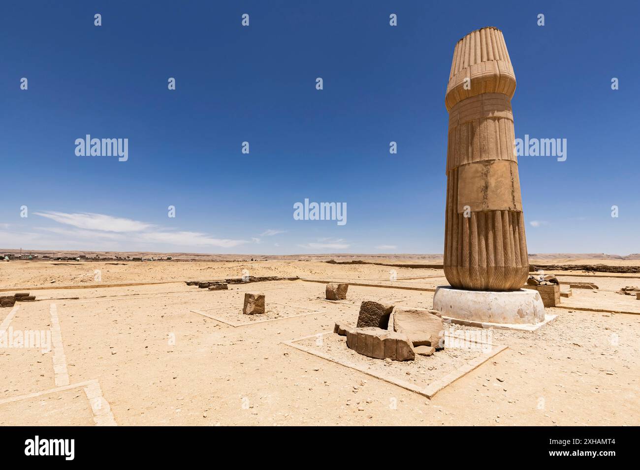 Amarna (Akhetaten), petit temple Aten, cour sanctuaire avec colonnes, capitale de la fin de la 18ème dynastie, Minya, Egypte, Afrique du Nord, Afrique Banque D'Images