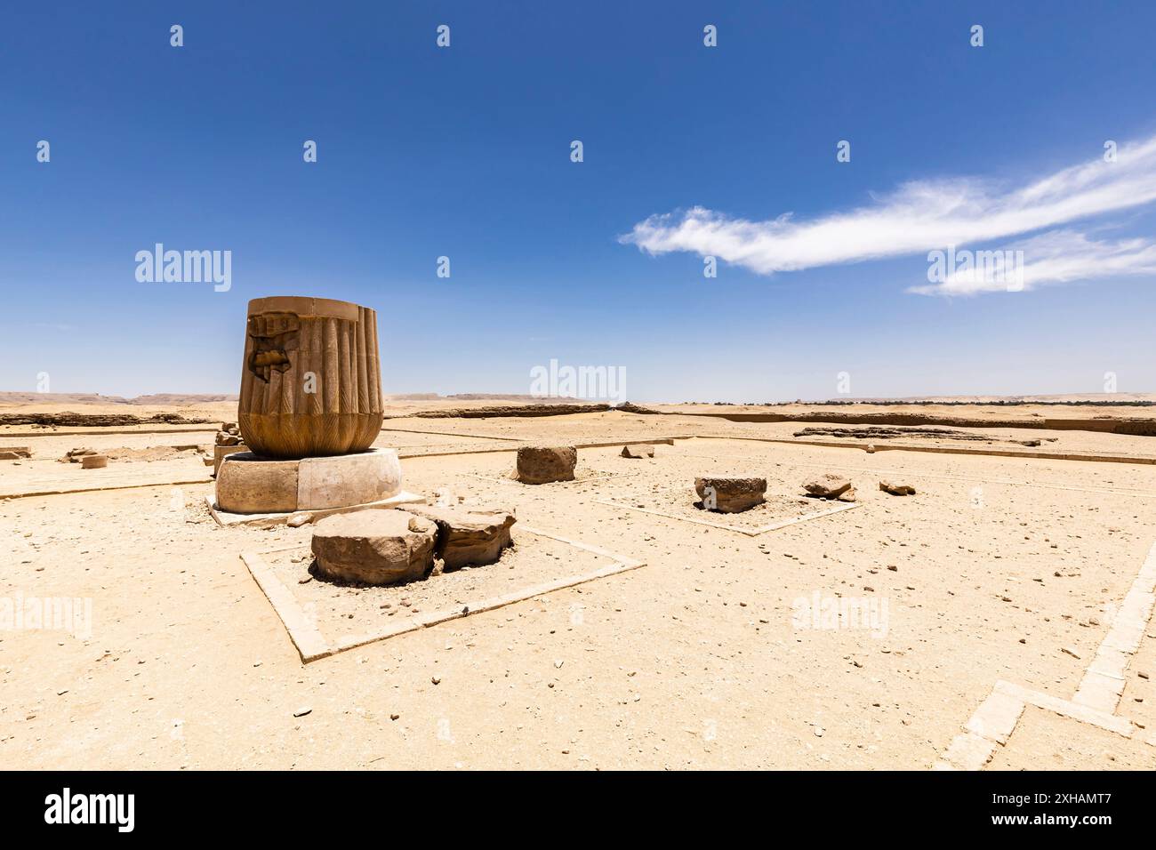 Amarna (Akhetaten), petit temple Aten, cour sanctuaire avec colonnes, capitale de la fin de la 18ème dynastie, Minya, Egypte, Afrique du Nord, Afrique Banque D'Images