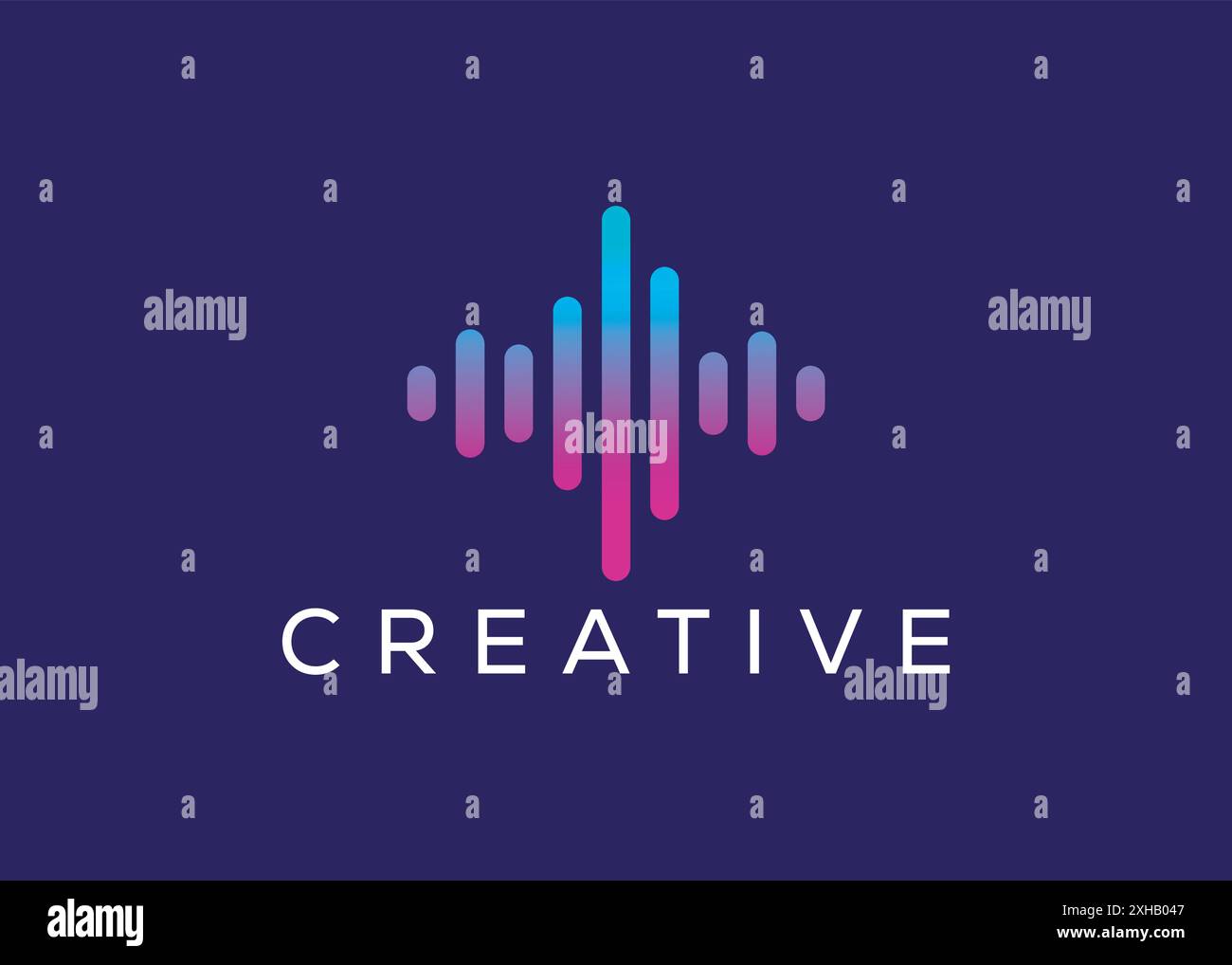 Modèle de conception de logo d'onde de microphone minimal et professionnel Illustration de Vecteur