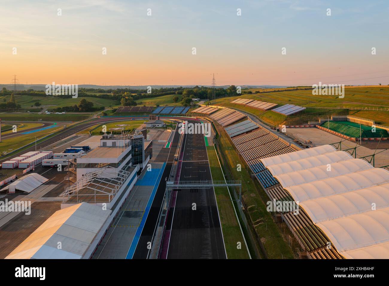 Mogyoród, Hongrie - vue aérienne du célèbre circuit hongrois de formule 1. Banque D'Images