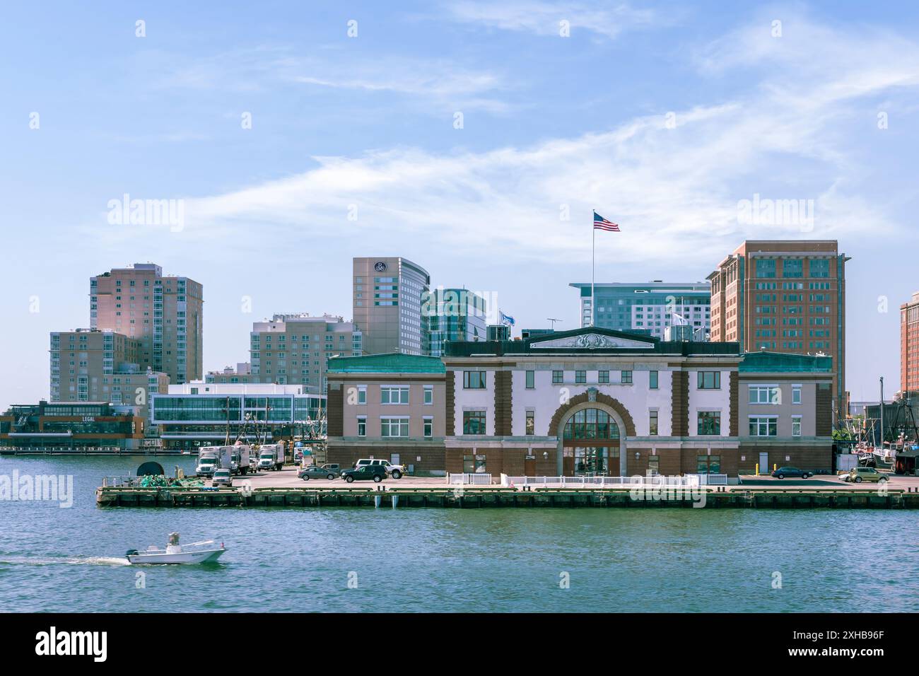 Le bâtiment de Boston Fish Market Corporation est situé dans le Seaport District de Boston, Massachusetts, États-Unis. Banque D'Images