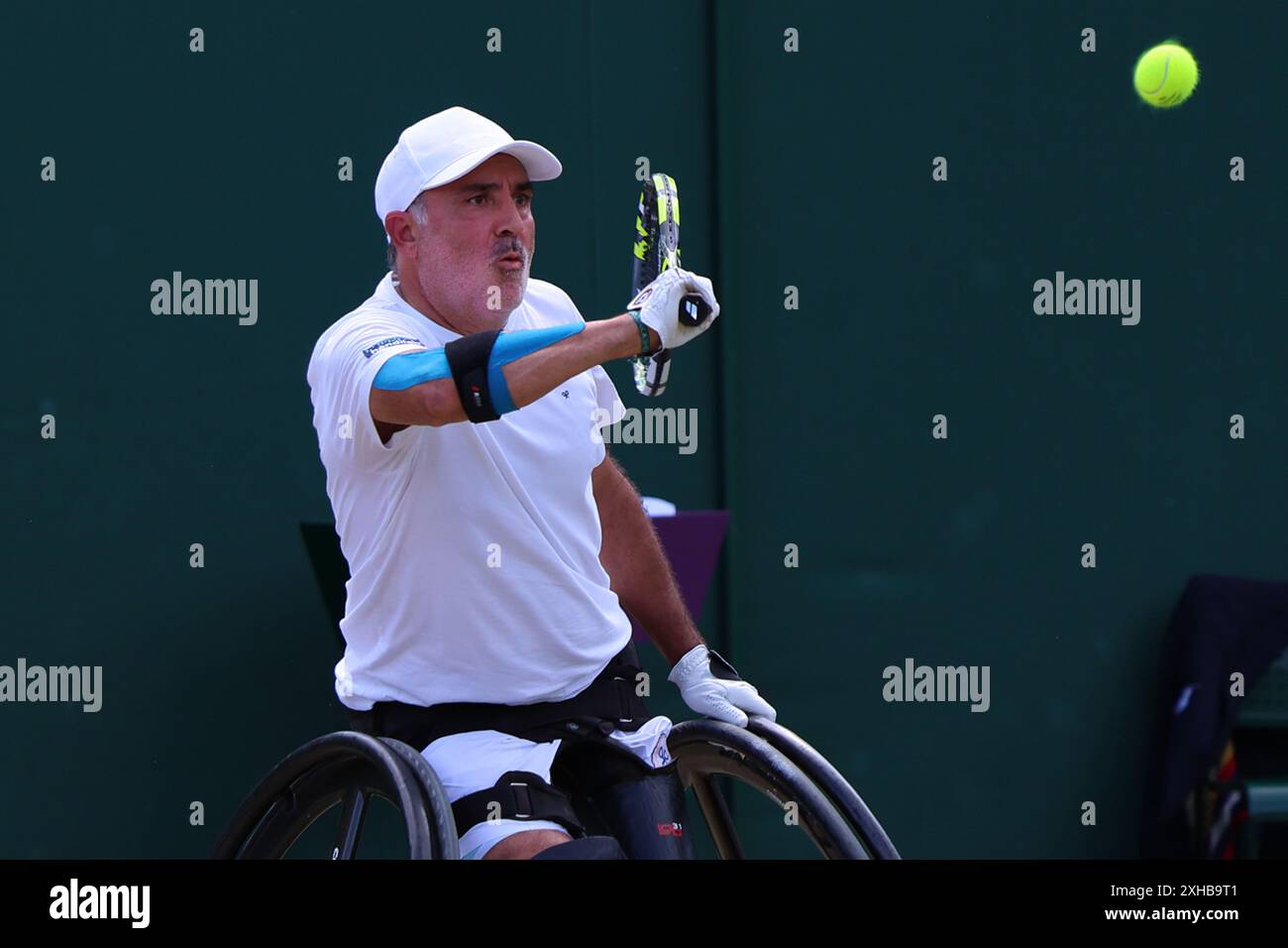 Stéphane HOUDET de France dans le championnat masculin en fauteuil roulant de Wimbledon 2024. Banque D'Images