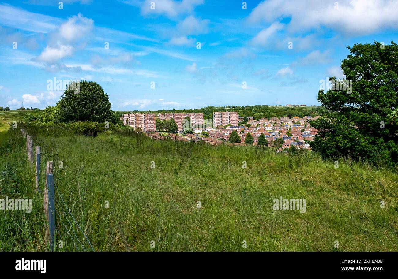 Swanborough Flats on the Whitehawk Council Estate à East Brighton, Angleterre, Royaume-Uni Banque D'Images