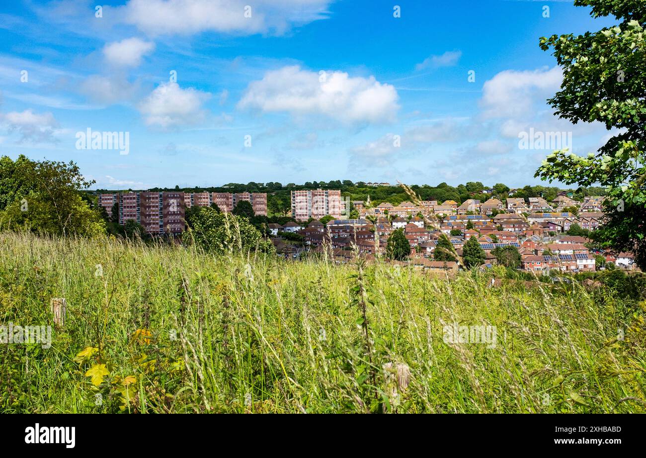 Swanborough Flats on the Whitehawk Council Estate à East Brighton, Angleterre, Royaume-Uni Banque D'Images