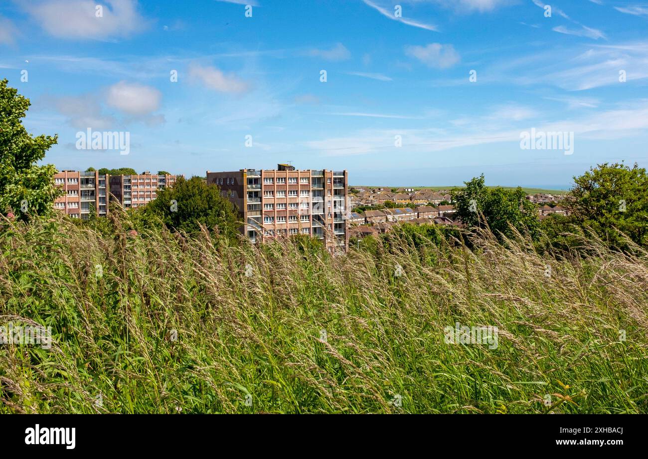 Swanborough Flats on the Whitehawk Council Estate à East Brighton, Angleterre, Royaume-Uni Banque D'Images