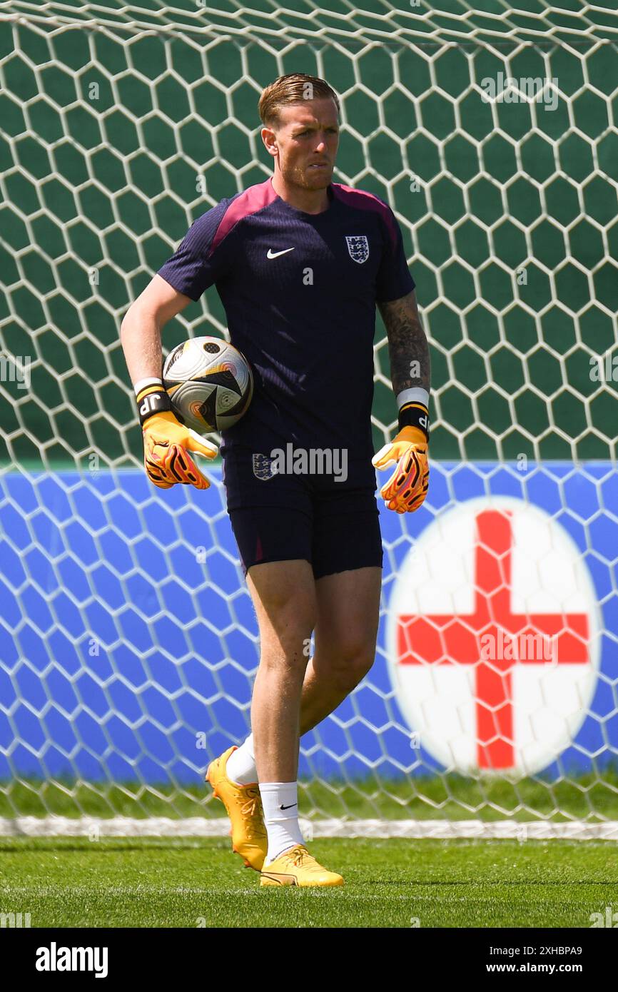 Weimar, Allemagne. 13 juillet 2024. Jordan Pickford d'Angleterre lors de l'UEFA EURO 2024 - Angleterre séance d'entraînement officielle MD-1 à Weimarer Land ENG – TBCTC – Spa & golfresort Weimarer Land. Crédit : Meng Gao/Alamy Live News Banque D'Images