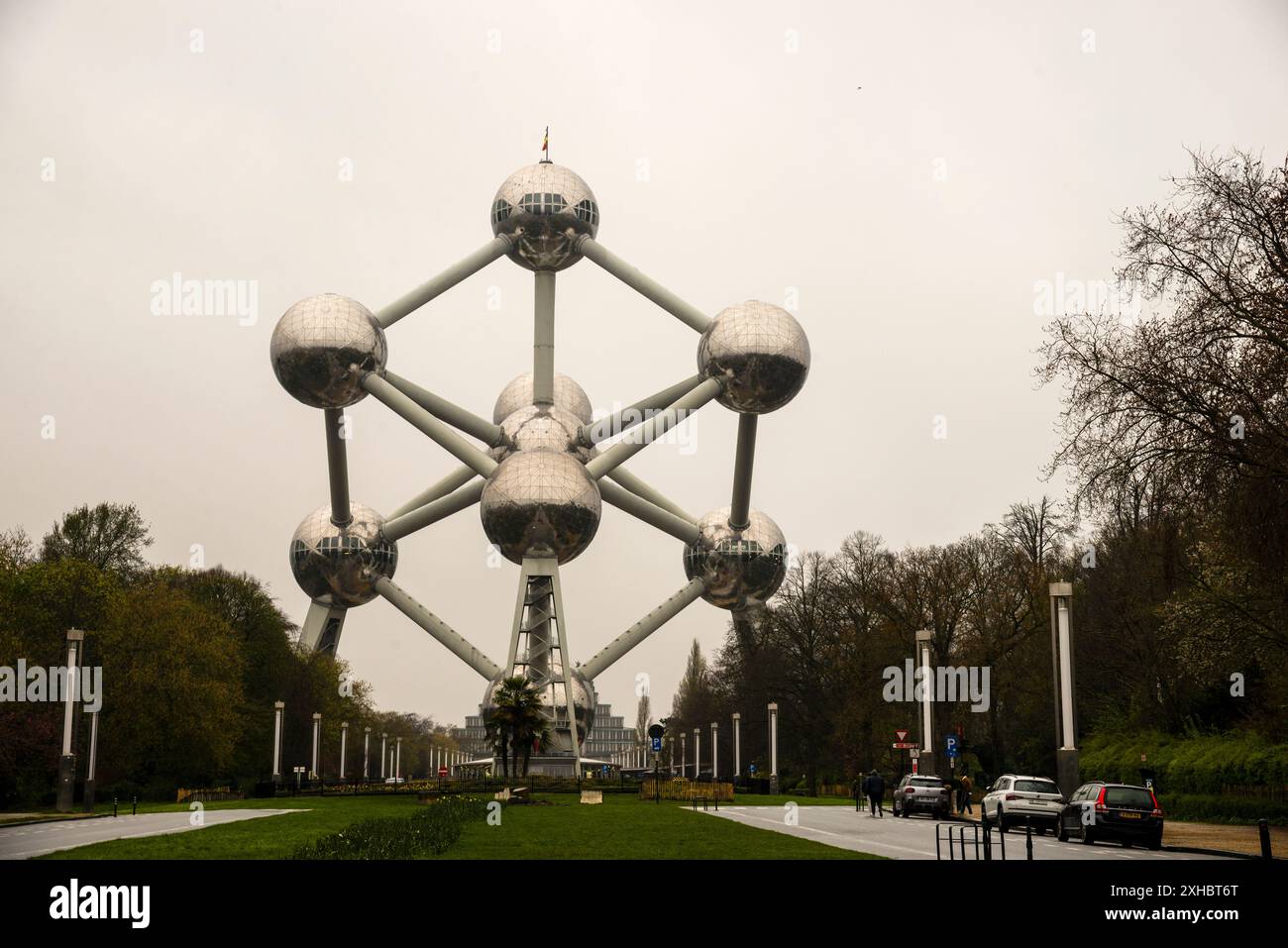 Le bâtiment moderniste Atomium à Bruxelles, Belgique. Banque D'Images