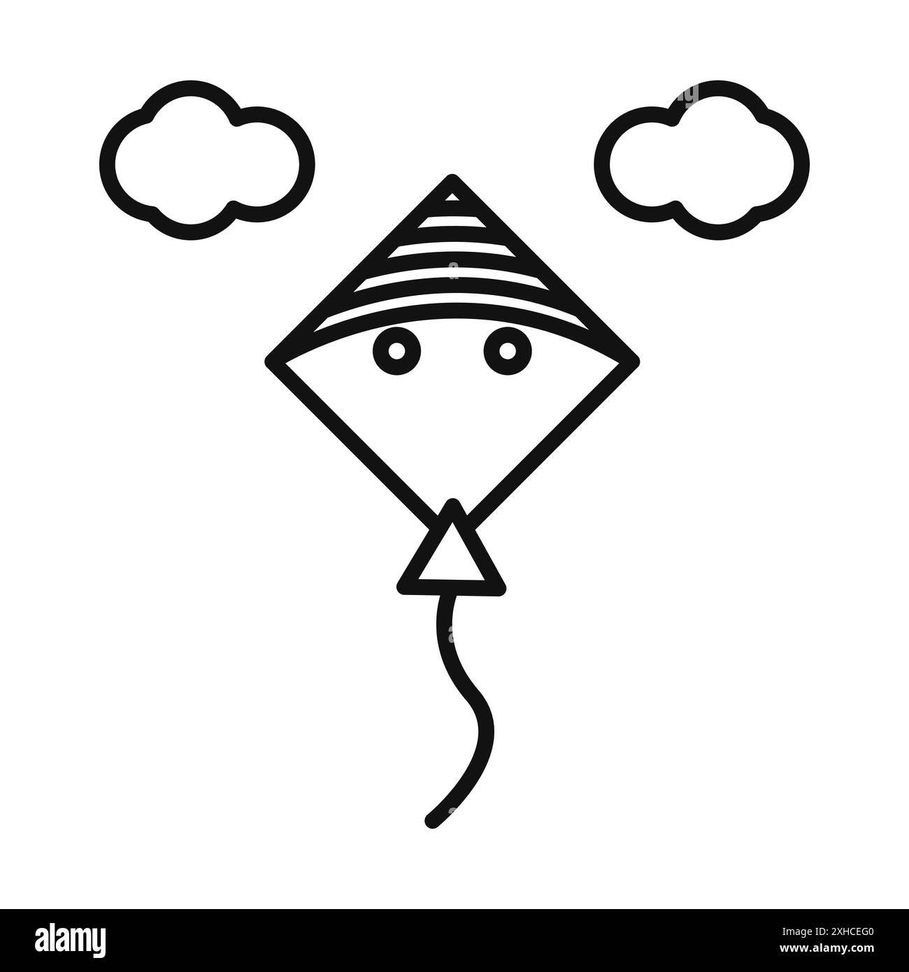 Makar sankranti icône symbole vectoriel ou collection d'ensemble de signes dans un contour noir et blanc Illustration de Vecteur