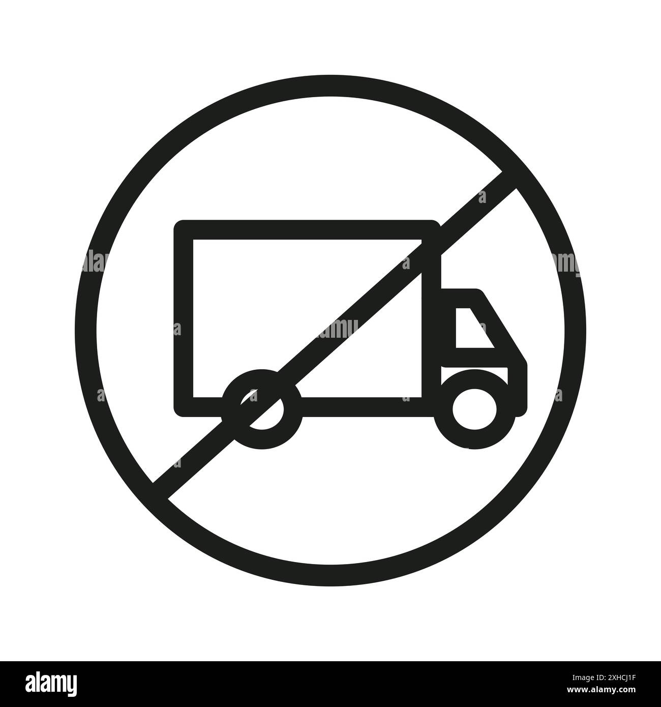 Pas de panneau de camion symbole vectoriel ou ensemble de panneaux de collection dans un contour noir et blanc Illustration de Vecteur